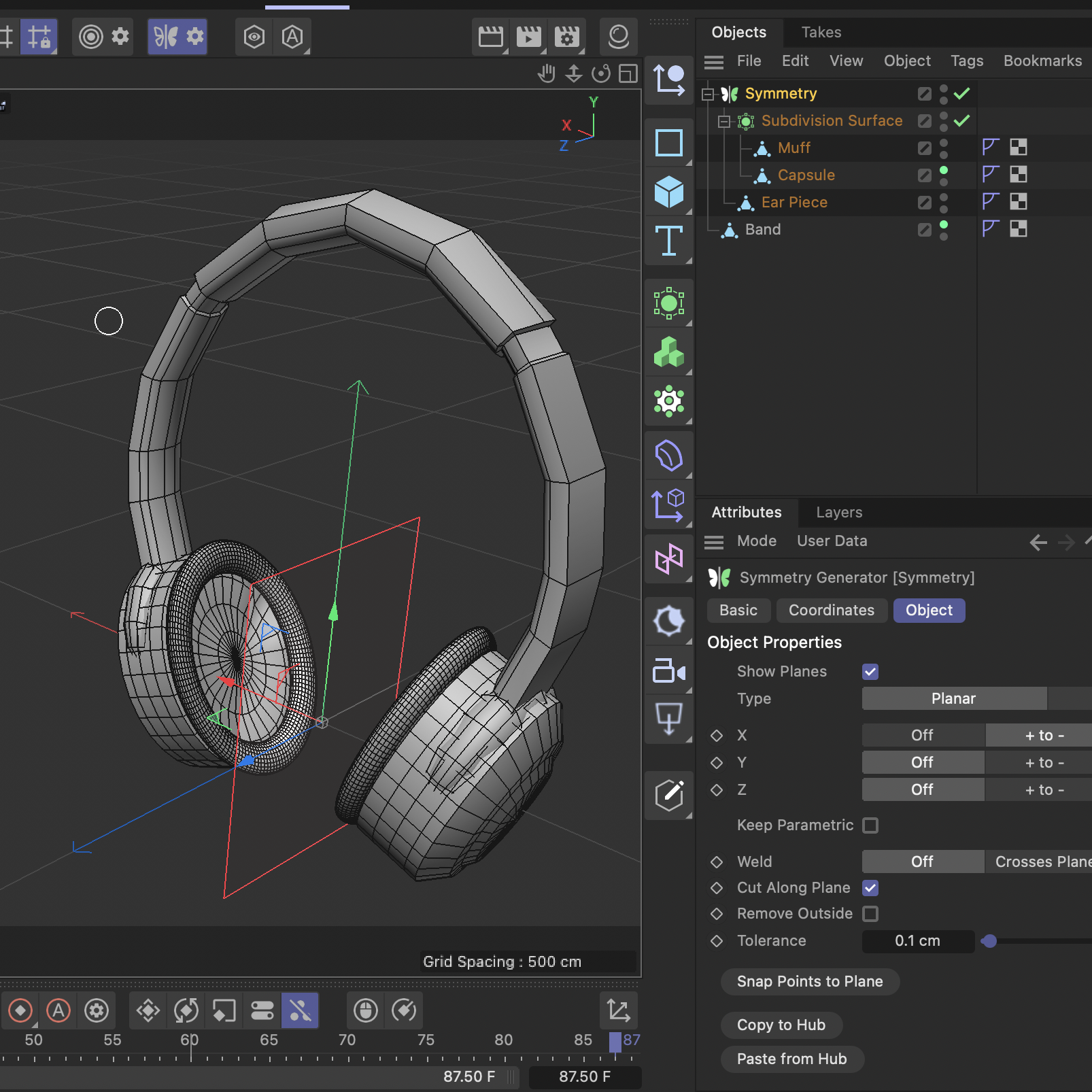 at first, it was challenging to block the naturally rounded shapes of hte headphones while keeping proportions.
