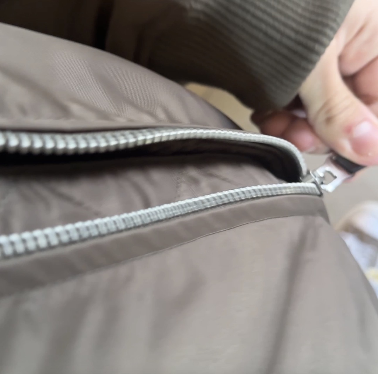 recording of myself running the zipper in my jacket
